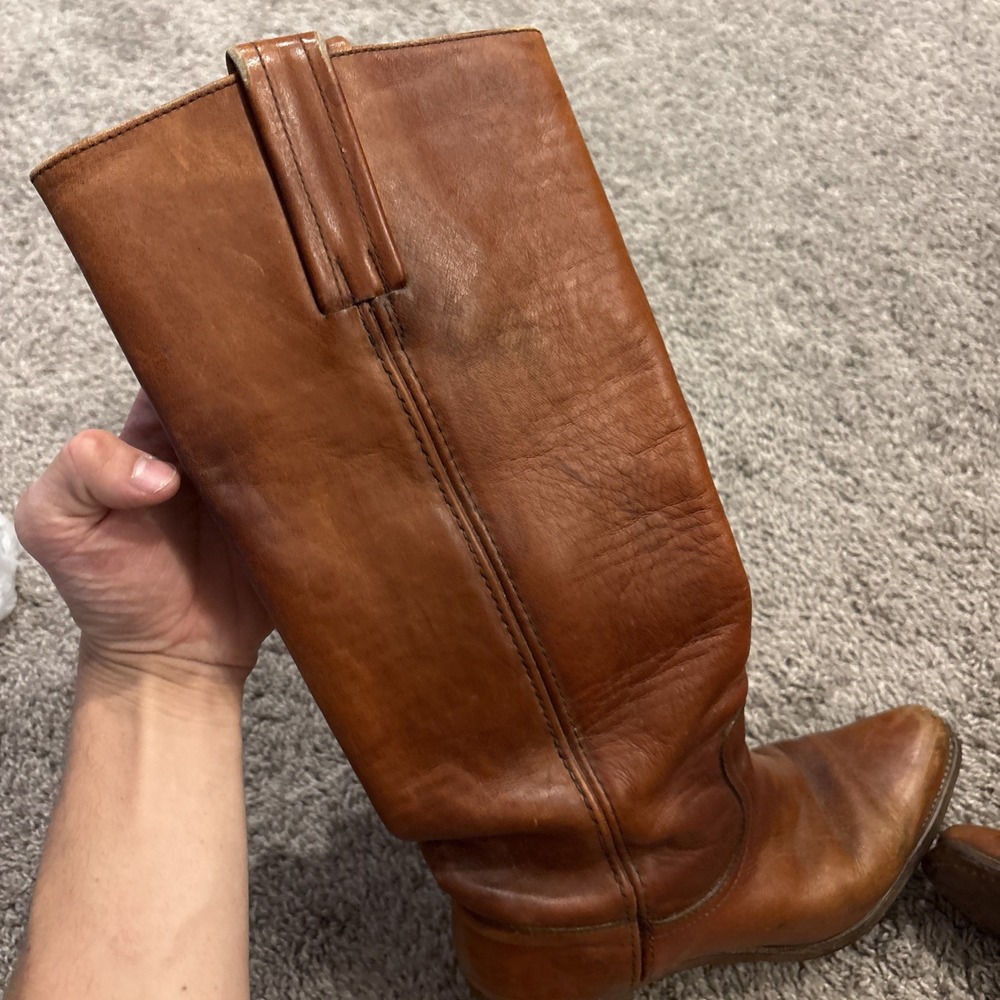 Vintage 70s FRYE Black Label Campus Boots 8760 Made in USA Leather Women's 6.5 B - Picture 3 of 16